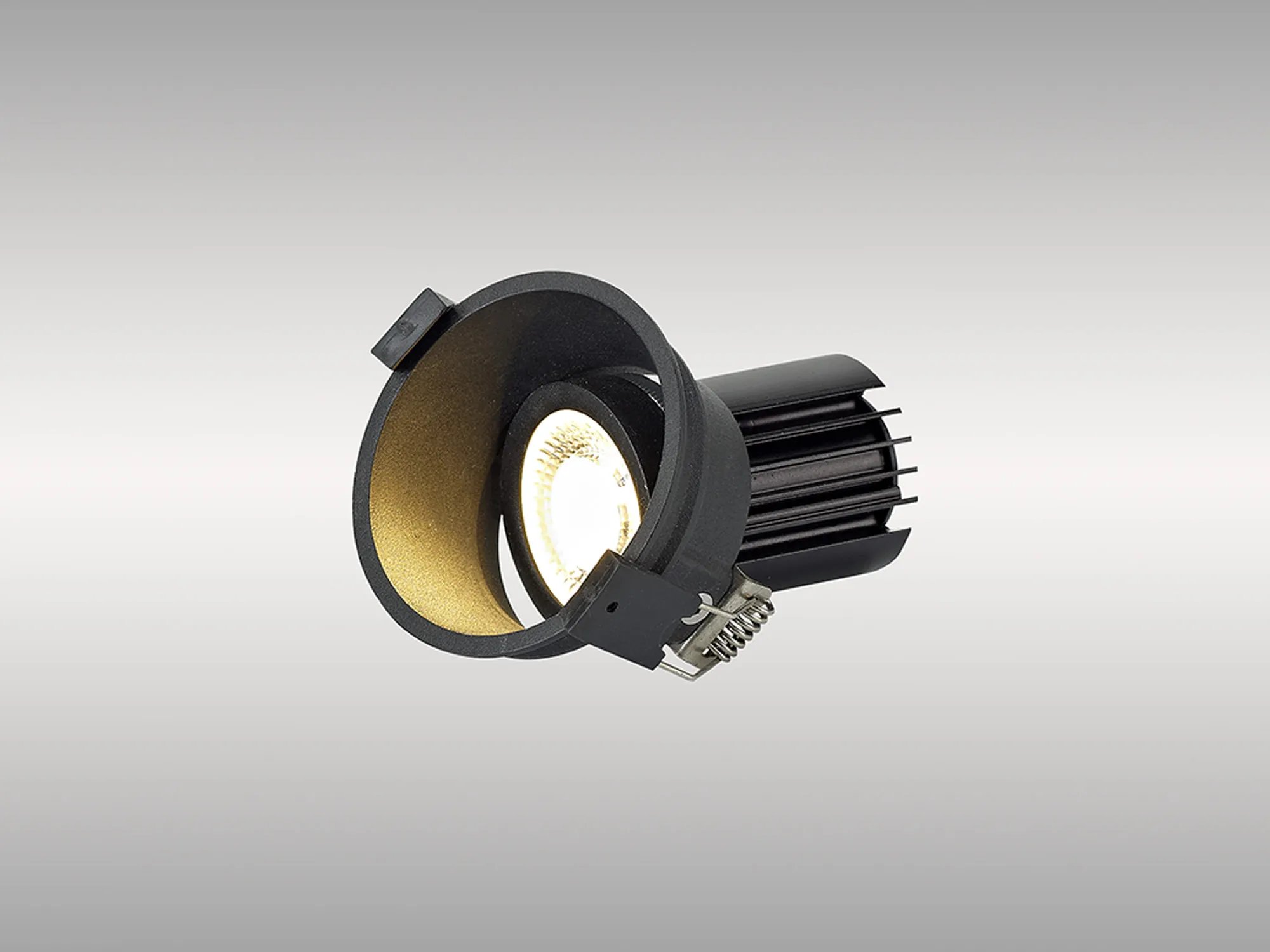 Bania A 12 Powered by Tridonic  12W 2700K 1200lm 24° CRI>90 LED Engine; 350mA Black Adjustable Recessed Spotlight; IP20 DM201739  Dlux Bania A 12